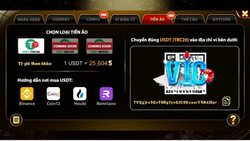 Gửi vốn vào ví đổi thưởng bằng tiền ảo